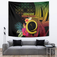 Vanuatu Independence Day Tapestry Sand Drawing Melanesian Vibes LT03 Black - Polynesian Pride
