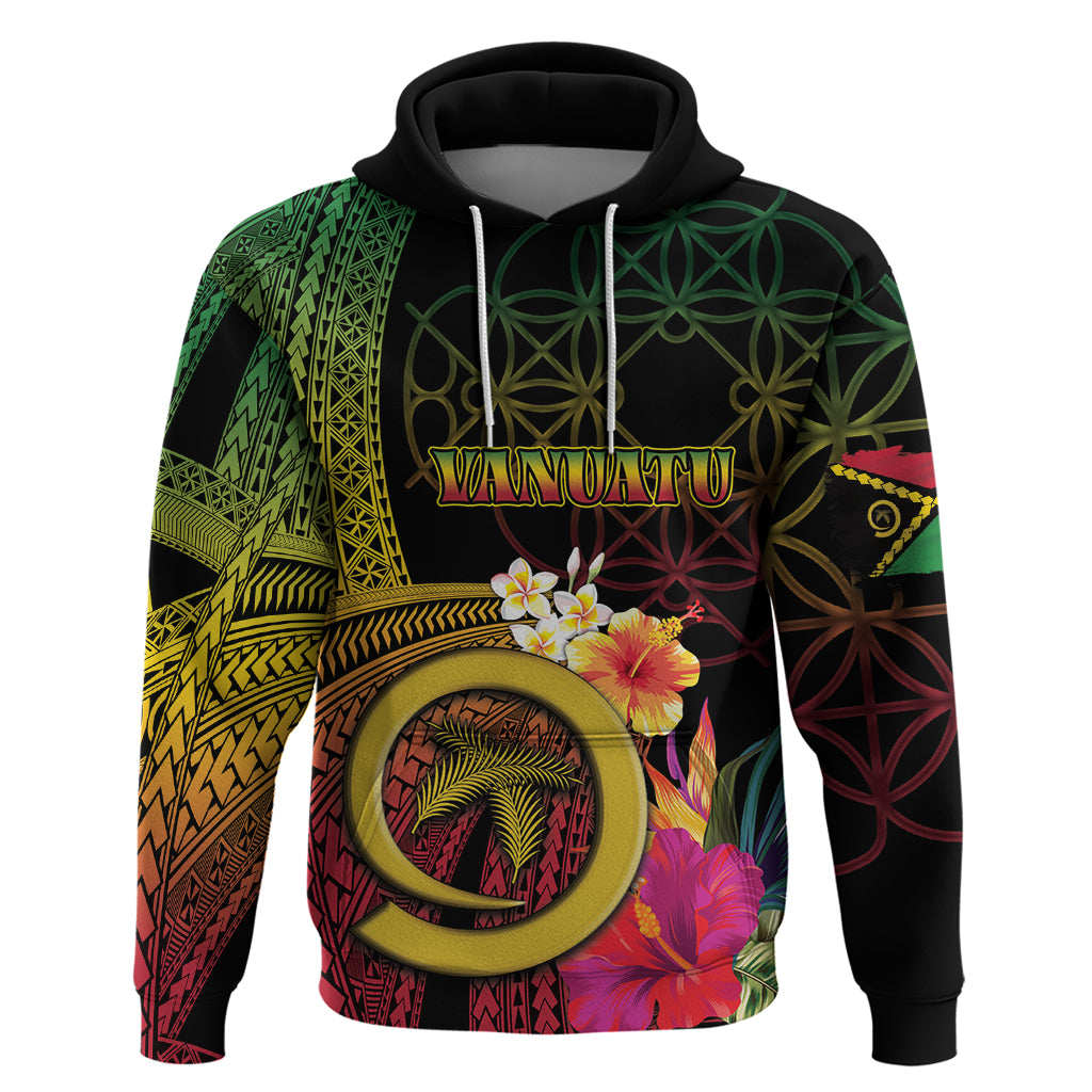 Vanuatu Independence Day Zip Hoodie Sand Drawing Melanesian Vibes LT03 Pullover Hoodie Black - Polynesian Pride