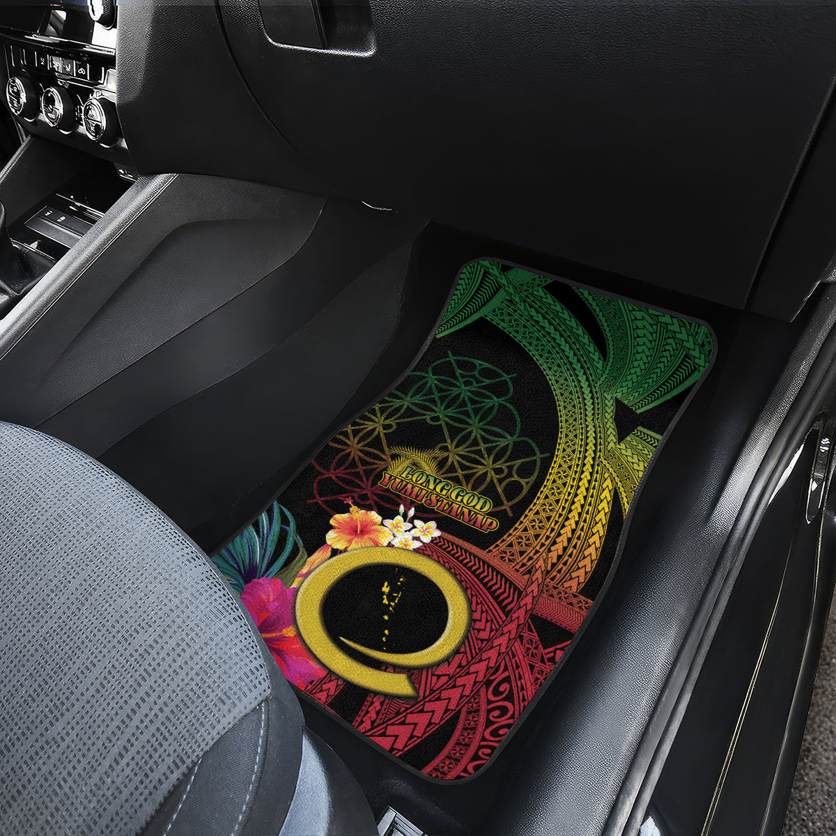 Vanuatu Selebretem 44th Indipendens Dei Car Mats Sand Drawing Melanesian Vibes LT03 - Polynesian Pride