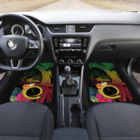 Vanuatu Selebretem 44th Indipendens Dei Car Mats Sand Drawing Melanesian Vibes LT03 Set 2pcs - Front Black - Polynesian Pride
