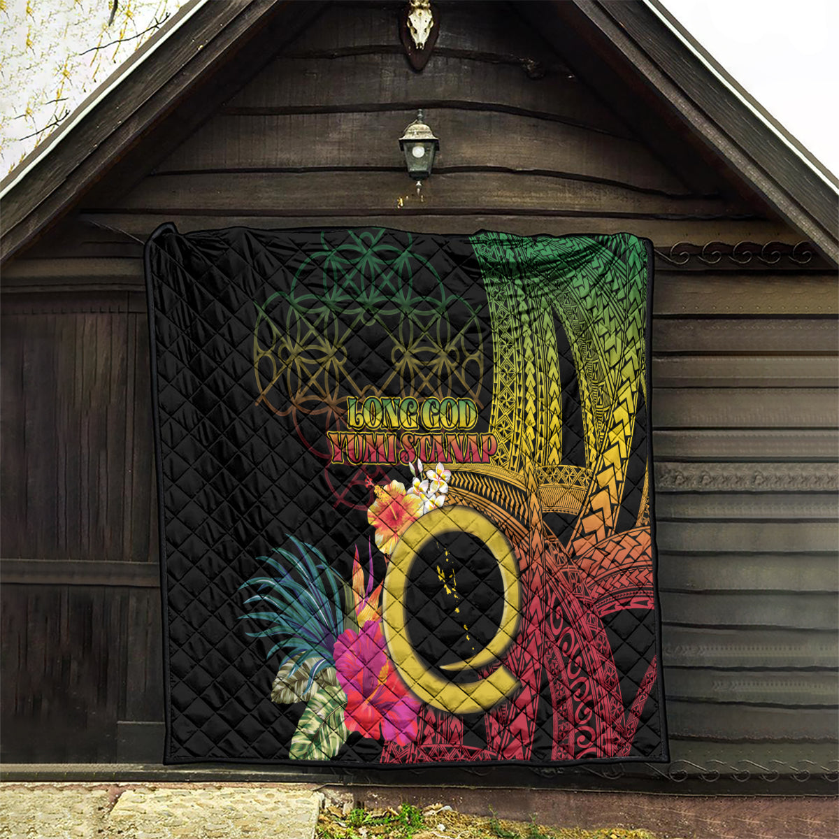 Vanuatu Selebretem 44th Indipendens Dei Quilt Sand Drawing Melanesian Vibes LT03 - Polynesian Pride