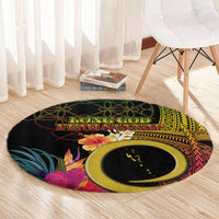 Vanuatu Selebretem 44th Indipendens Dei Round Carpet Sand Drawing Melanesian Vibes LT03 - Polynesian Pride