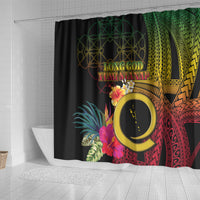 Vanuatu Selebretem 44th Indipendens Dei Shower Curtain Sand Drawing Melanesian Vibes LT03 - Polynesian Pride