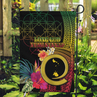 Vanuatu Shefa Day Garden Flag Sand Drawing Melanesian LT03 Garden Flag Black - Polynesian Pride