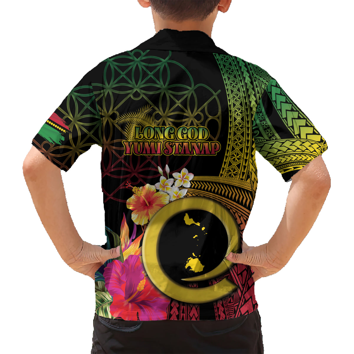 Vanuatu Shefa Day Kid Hawaiian Shirt Sand Drawing Melanesian LT03 - Polynesian Pride