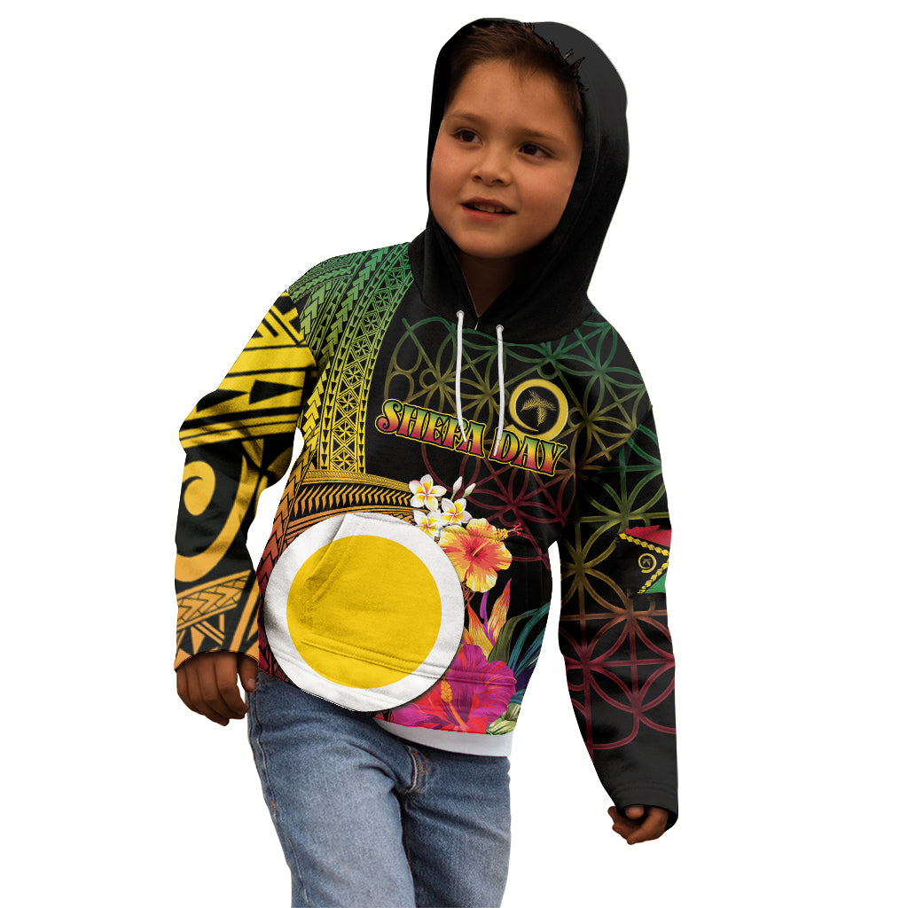 Vanuatu Shefa Day Kid Hoodie Sand Drawing Melanesian LT03 - Polynesian Pride