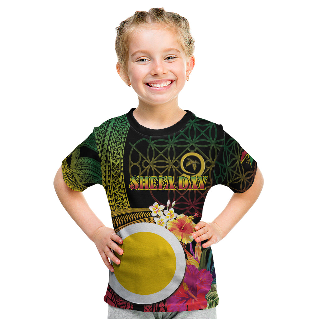 Vanuatu Shefa Day Kid T Shirt Sand Drawing Melanesian LT03 Black - Polynesian Pride
