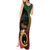 Vanuatu Shefa Day Tank Maxi Dress Sand Drawing Melanesian LT03 - Polynesian Pride