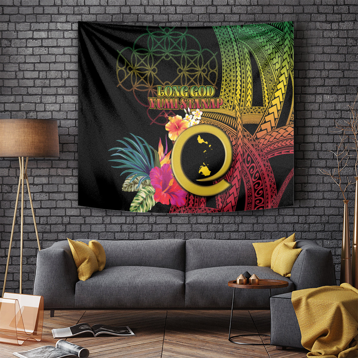Vanuatu Shefa Day Tapestry Sand Drawing Melanesian LT03 - Polynesian Pride