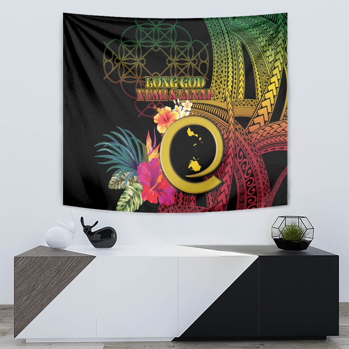 Vanuatu Shefa Day Tapestry Sand Drawing Melanesian LT03 - Polynesian Pride