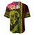 Hawaiian Reggae Music Baseball Jersey Jamaica Singer Tribal Polynesian and Hibiscus