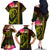 Hawaiian Reggae Music Family Matching Off The Shoulder Long Sleeve Dress and Hawaiian Shirt Jamaica Singer Tribal Polynesian and Hibiscus