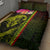 Hawaiian Reggae Music Quilt Bed Set Jamaica Singer Tribal Polynesian and Hibiscus