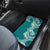 Aloha Polynesian Plumeria Flower Car Mats Teal Color