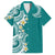 Aloha Polynesian Plumeria Flower Hawaiian Shirt Teal Color