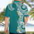 Aloha Polynesian Plumeria Flower Hawaiian Shirt Teal Color