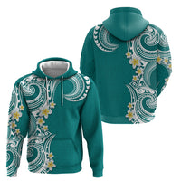 Aloha Polynesian Plumeria Flower Hoodie Teal Color LT03 - Polynesian Pride