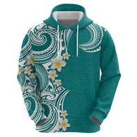 Aloha Polynesian Plumeria Flower Hoodie Teal Color LT03 - Polynesian Pride