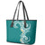 Aloha Polynesian Plumeria Flower Leather Tote Bag Teal Color