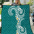 Aloha Polynesian Plumeria Flower Quilt Teal Color