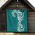 Aloha Polynesian Plumeria Flower Quilt Teal Color