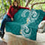 Aloha Polynesian Plumeria Flower Quilt Teal Color