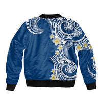 Aloha Polynesian Plumeria Flower Bomber Jacket Blue Color LT03 - Polynesian Pride