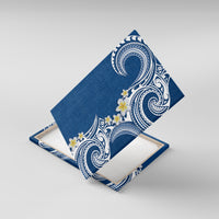 Aloha Polynesian Plumeria Flower Canvas Wall Art Blue Color LT03 With Frame Blue - Polynesian Pride