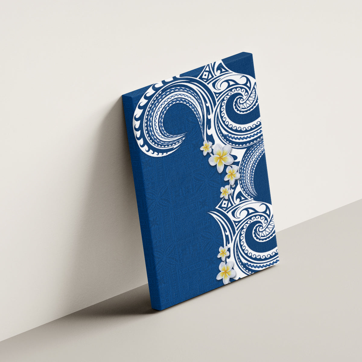 Aloha Polynesian Plumeria Flower Canvas Wall Art Blue Color LT03 - Polynesian Pride