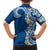 Aloha Polynesian Plumeria Flower Family Matching Short Sleeve Bodycon Dress and Hawaiian Shirt Blue Color