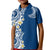 Aloha Polynesian Plumeria Flower Kid Polo Shirt Blue Color