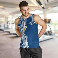 Aloha Polynesian Plumeria Flower Men Tank Top Blue Color LT03 Blue - Polynesian Pride