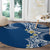 Aloha Polynesian Plumeria Flower Round Carpet Blue Color