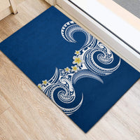 Aloha Polynesian Plumeria Flower Rubber Doormat Blue Color LT03 - Polynesian Pride