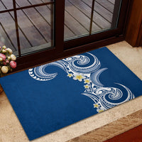 Aloha Polynesian Plumeria Flower Rubber Doormat Blue Color LT03 - Polynesian Pride