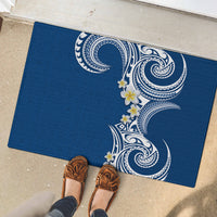 Aloha Polynesian Plumeria Flower Rubber Doormat Blue Color LT03 - Polynesian Pride