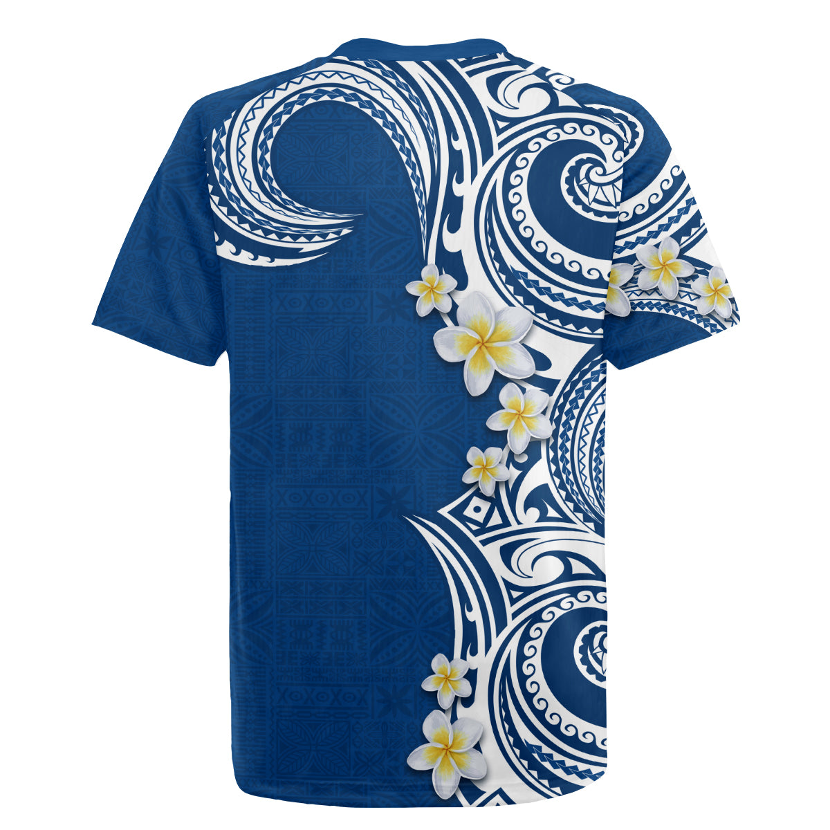 Aloha Polynesian Plumeria Flower Rugby Jersey Blue Color LT03 - Polynesian Pride