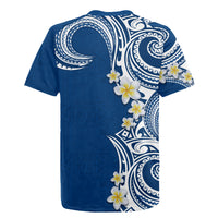 Aloha Polynesian Plumeria Flower Rugby Jersey Blue Color LT03 - Polynesian Pride