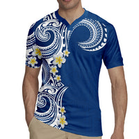Aloha Polynesian Plumeria Flower Rugby Jersey Blue Color LT03 - Polynesian Pride