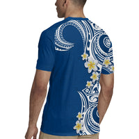 Aloha Polynesian Plumeria Flower Rugby Jersey Blue Color LT03 - Polynesian Pride