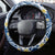 Aloha Polynesian Plumeria Flower Steering Wheel Cover Blue Color