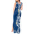 Aloha Polynesian Plumeria Flower Tank Maxi Dress Blue Color