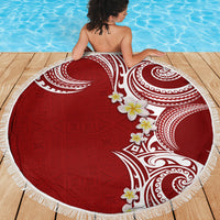Aloha Polynesian Plumeria Flower Beach Blanket Red Color LT03 - Polynesian Pride