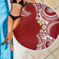 Aloha Polynesian Plumeria Flower Beach Blanket Red Color LT03 - Polynesian Pride