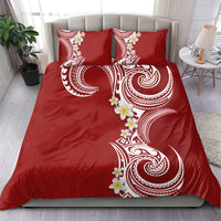 Aloha Polynesian Plumeria Flower Bedding Set Red Color LT03 - Polynesian Pride