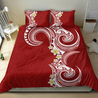 Aloha Polynesian Plumeria Flower Bedding Set Red Color LT03 - Polynesian Pride