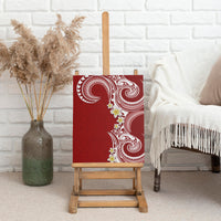 Aloha Polynesian Plumeria Flower Canvas Wall Art Red Color LT03 - Polynesian Pride