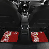 Aloha Polynesian Plumeria Flower Car Mats Red Color LT03 Set 2pcs - Back Red - Polynesian Pride