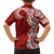 Aloha Polynesian Plumeria Flower Family Matching Long Sleeve Bodycon Dress and Hawaiian Shirt Red Color