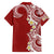 Aloha Polynesian Plumeria Flower Family Matching Puletasi and Hawaiian Shirt Red Color